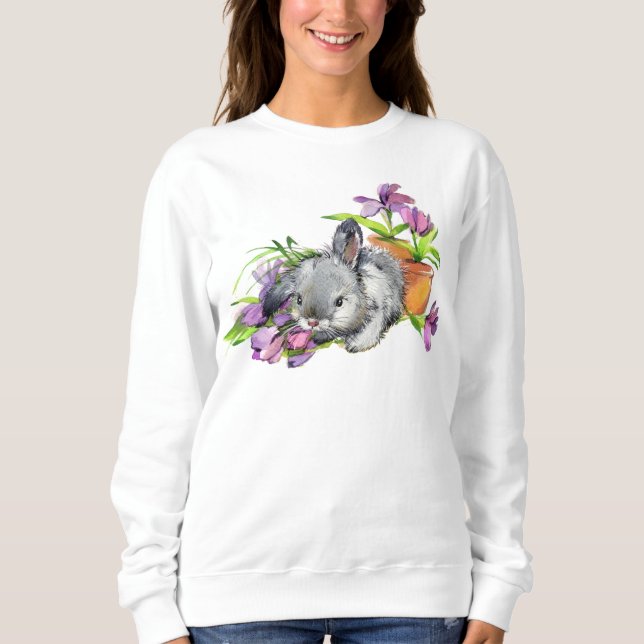 Påskhare för vattenfärgad Blommigt, kanin | HELGDA T Shirt (Framsida)