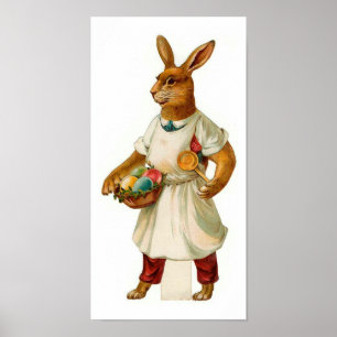 Påskhare för Vintage av äggkook Poster