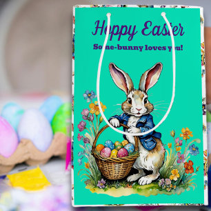 Påskhare för Vintage av vattenfärg för Grönt av fä