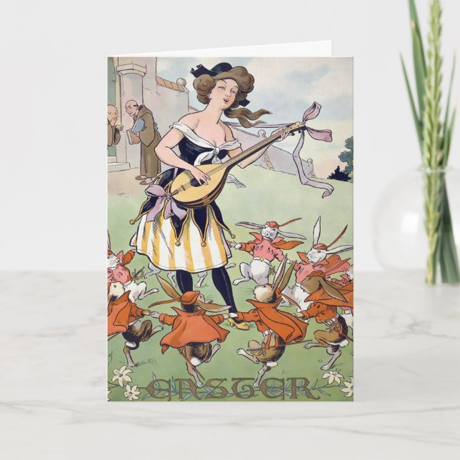 Påskhare för vintage helgkort (Framsida)