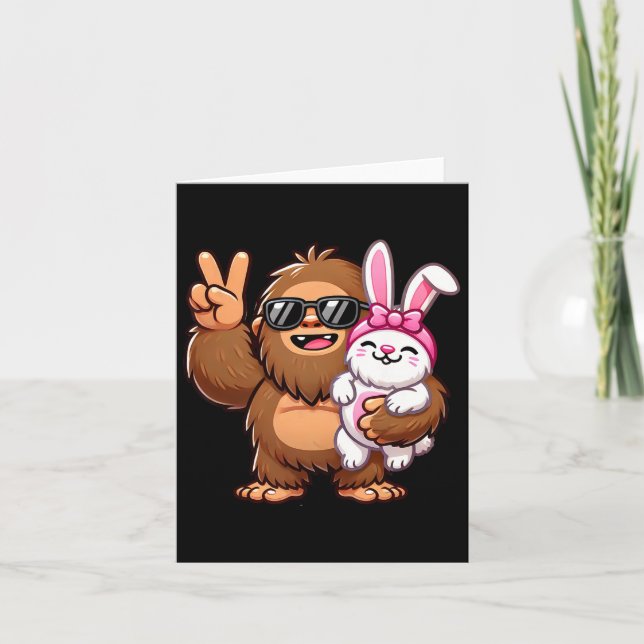 Påskhare Funny Påsk Day Sasquatch Kort (Framsida)