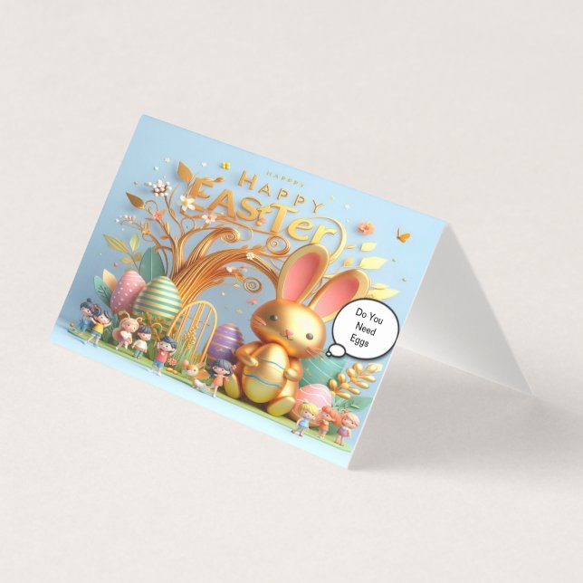 Påskhare fylld med vibrerande nyanser kort (Framsida)