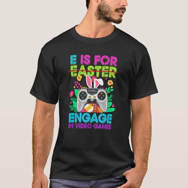 Påskhare Game Controller Glad påsk Day T Shirt (Framsida)