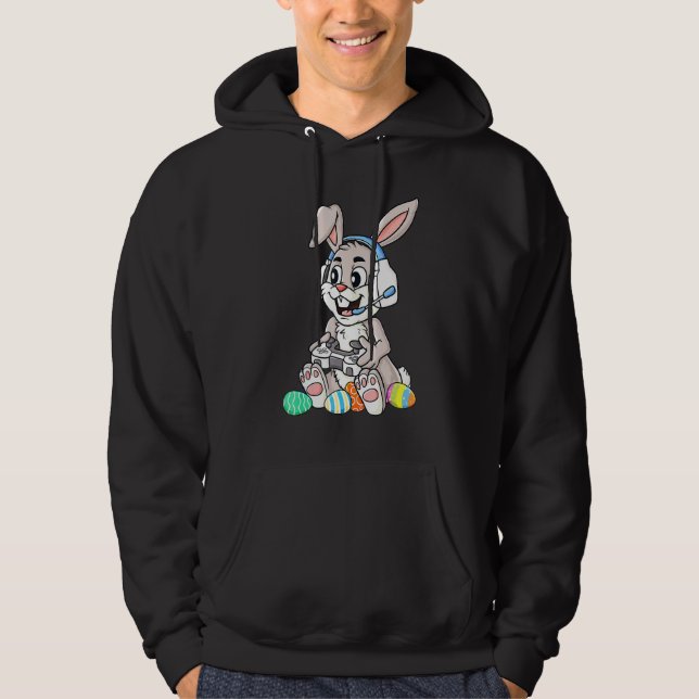 Påskhare Gamer Funny Eggs Gaming Småbarn Boys Hoodie (Framsida)