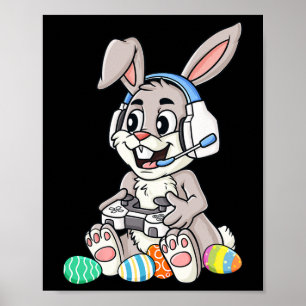 Påskhare Gamer Roligt Eggs Gaming Småbarn Boys Ki Poster