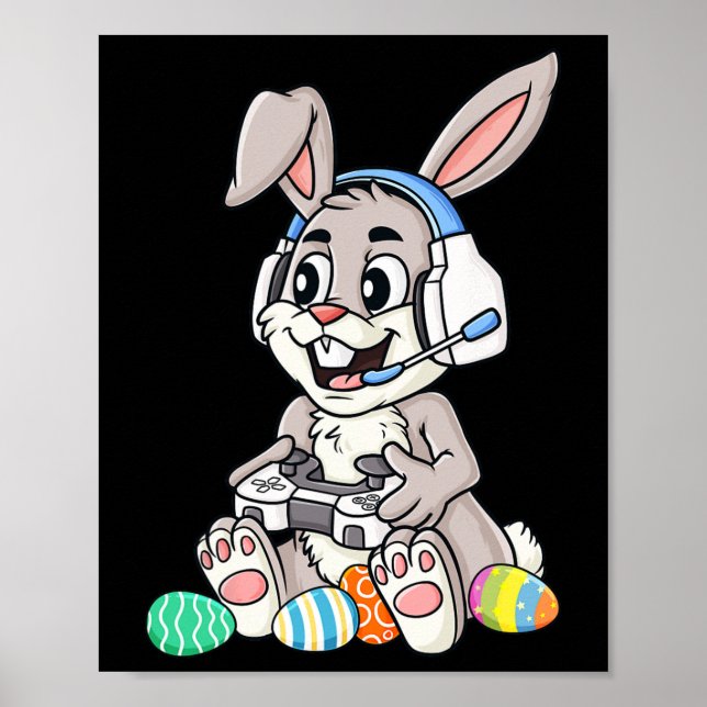 Påskhare Gamer Roligt Eggs Gaming Småbarn Boys Ki Poster (Framsidan)