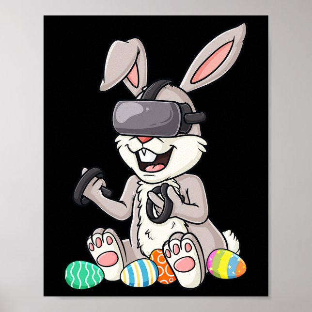 Påskhare Gamer Roligt Eggs Gaming Småbarn Boys Ki Poster (Framsidan)