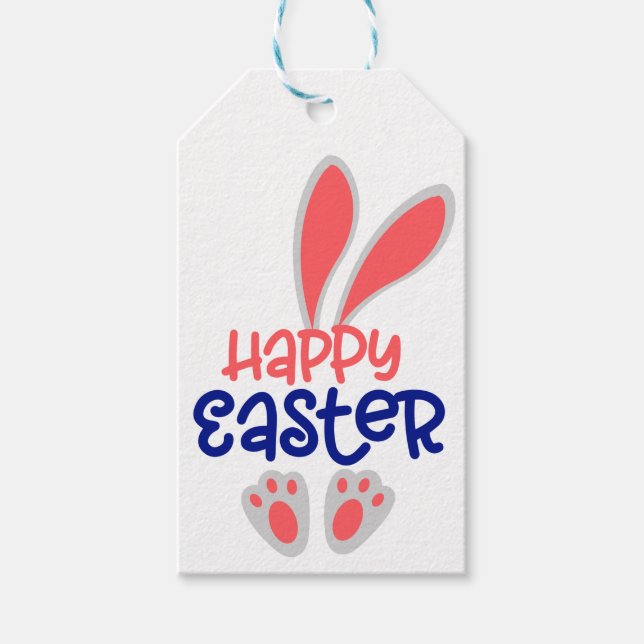 Påskhare Gift-Märkre Presentetikett (Framsidan)