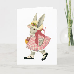 Påskhare Girl Helgkort