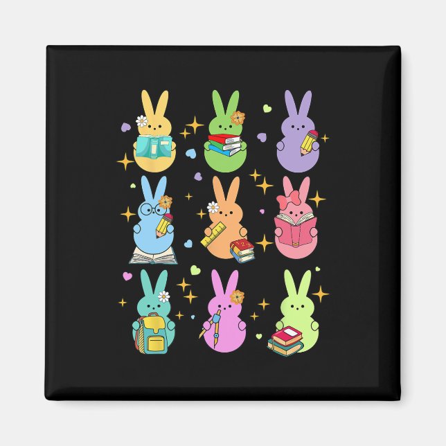 Påskhare Glad påsk Egg Groovy Stude Magnet (Framsidan)