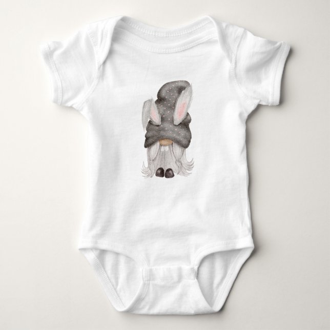 Påskhare Gnome Baby Bodykostym T Shirt (Framsida)