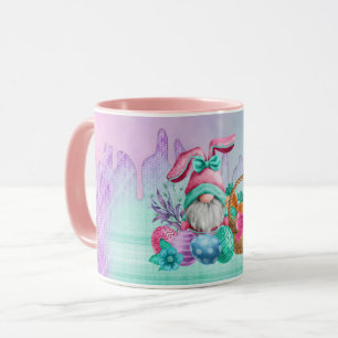 påskhare Gnome med Basket ägg Mugg