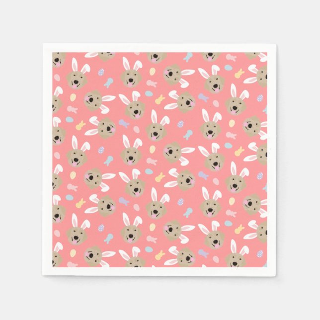 Påskhare Golden Retriever Mönster Pappersservett (Framsidan)