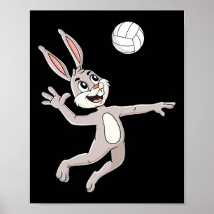 Påskhare Hating a Volleyball Roligt Boys Girls K Poster