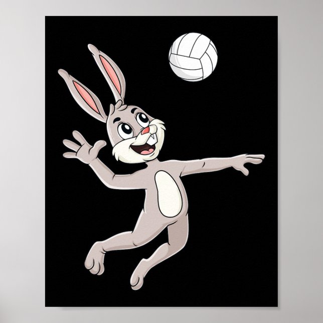 Påskhare Hating a Volleyball Roligt Boys Girls K Poster (Framsidan)