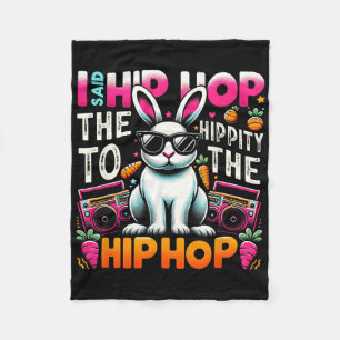 Påskhare Hip hop Hippity Funny Women Girls Kid Fleecefilt