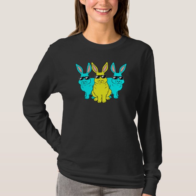 Påskhare Hip hop Trio Bunnies Funny Boys Girls T Shirt (Framsida)
