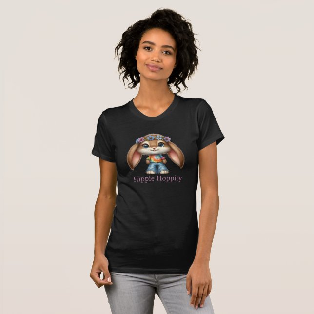 Påskhare - Hippie Hoppity T Shirt (Hel framsida)