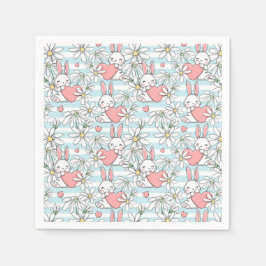 Påskhare, hjärtan och Daisy Pappersservett