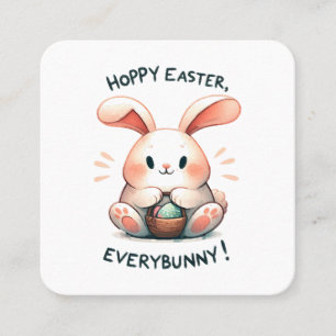 Påskhare Hoppy Påsk, Allbunny! Fyrkantigt Visitkort