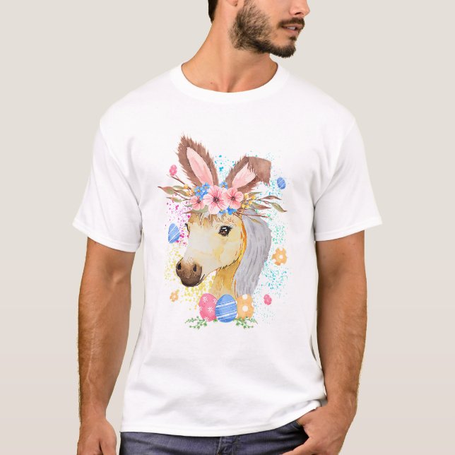 Påskhare Horse roligt T Shirt (Framsida)