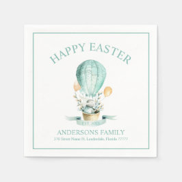 Påskhare i en hett-luft-ballong pappersservett