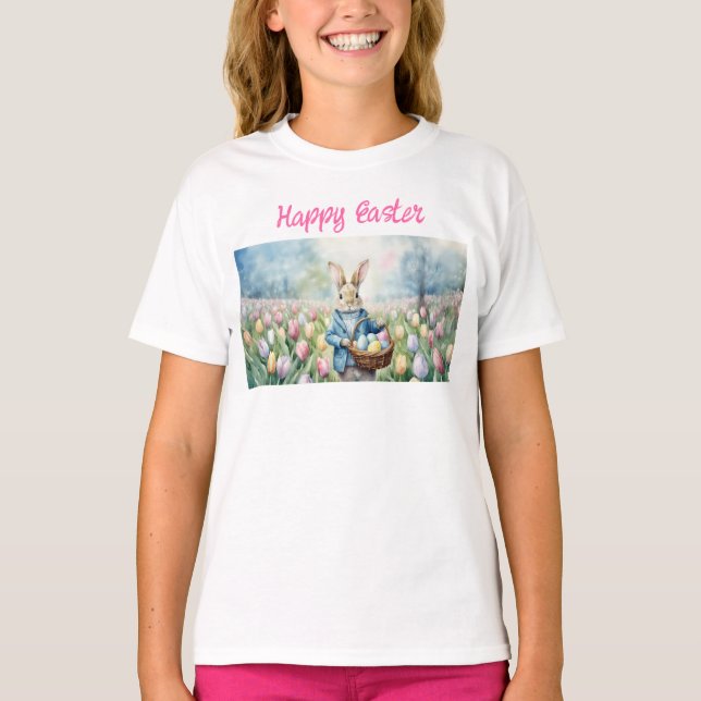 Påskhare i en skugga på Tulips T Shirt (Framsida)