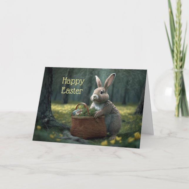 Påskhare i Skogen Påsk-kortet Helgkort (Framsida)