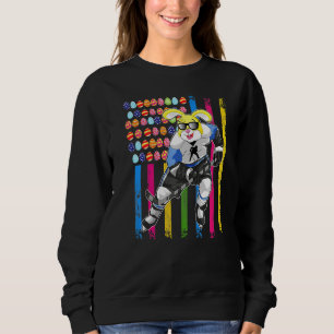 Påskhare Ice Hockey Boys Girls American Flagga T Shirt
