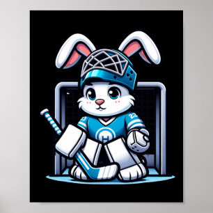 Påskhare Ice Hockey Goalie Manar Boys Kids Toddl Poster