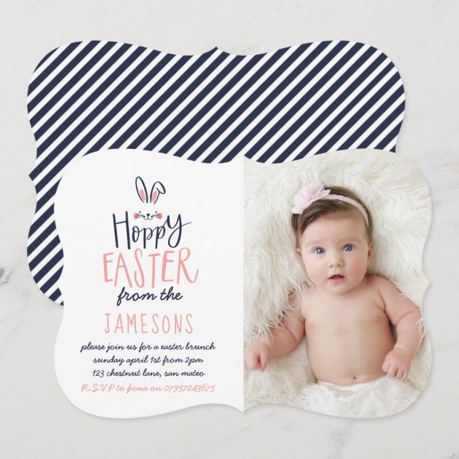 PÅSKHARE INBJUDNINGAR (Fram/baksida)