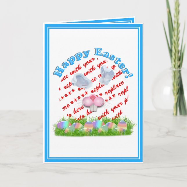 Påskhare (justerbar för Öron och näsa) Foto Ram Helgkort (Framsida)