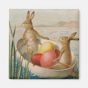 Påskhare Kanin Färgad Egg Boat Magnet