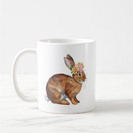 Påskhare Kanin med blommor på huvud Kaffemugg