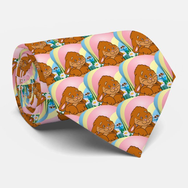 Påskhare, kanin och Påskägg Slips (Rullad)