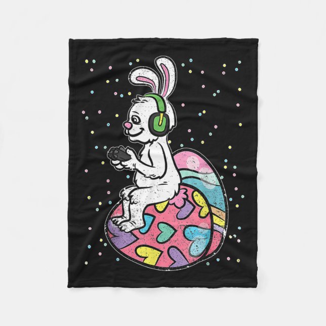 Påskhare-kanin-spelspelare för videospel med kontr fleecefilt (Framsidan)