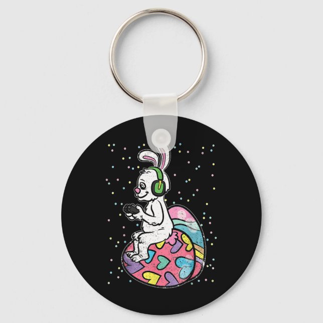 Påskhare-kanin-spelspelare för videospel med kontr nyckelring (Framsida)