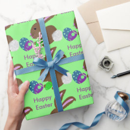 Påskhare Kanindekorerade ägg Presentpapper