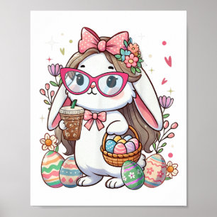 Påskhare Kaninkaffe Koffee Eggs Hunting Women Girl Poster