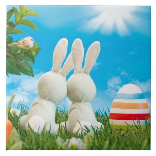 Påskhare, keramiskt plattor kakelplatta (Framsidan)