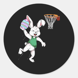 Påskhare Kids Boys Manar Rabbit Dunking Basketba Runt Klistermärke
