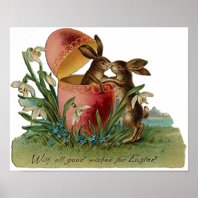 Påskhare Kiss-Vintage Poster (Framsidan)