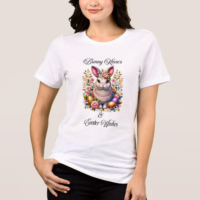 Påskhare Kisses Tee - Cute Vår T-Shirt (Framsida)