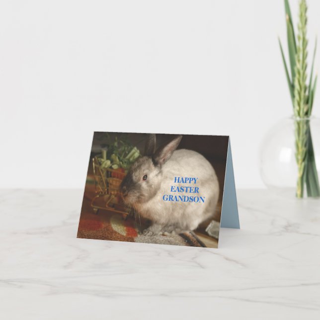PÅSKHARE-KORT FÖR GRANDSON TACK KORT (Framsida)