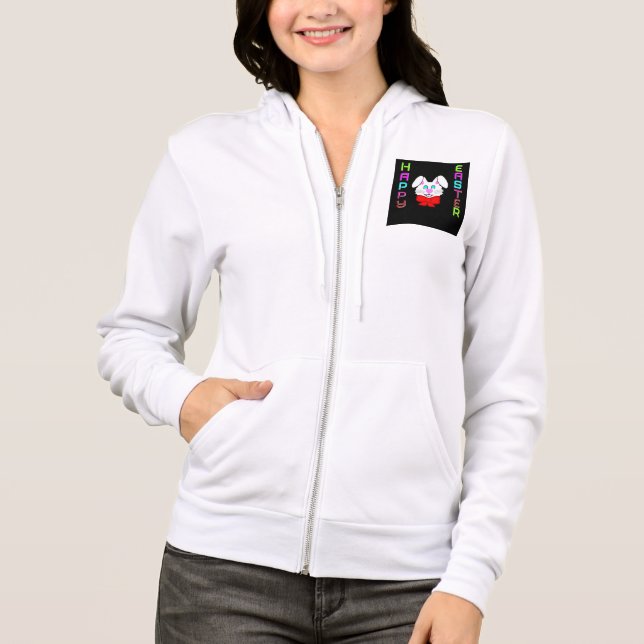 Påskhare Kvinnor Bella+Canvas Fullt-Zip Hoodie T Shirt (Framsida)
