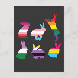 Påskhare LGBTQ Pride Rainbow Rabbit Gift Inbjudan Vykort