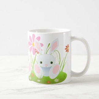 Påskhare - Lilla blå bunny med blommor Kaffemugg