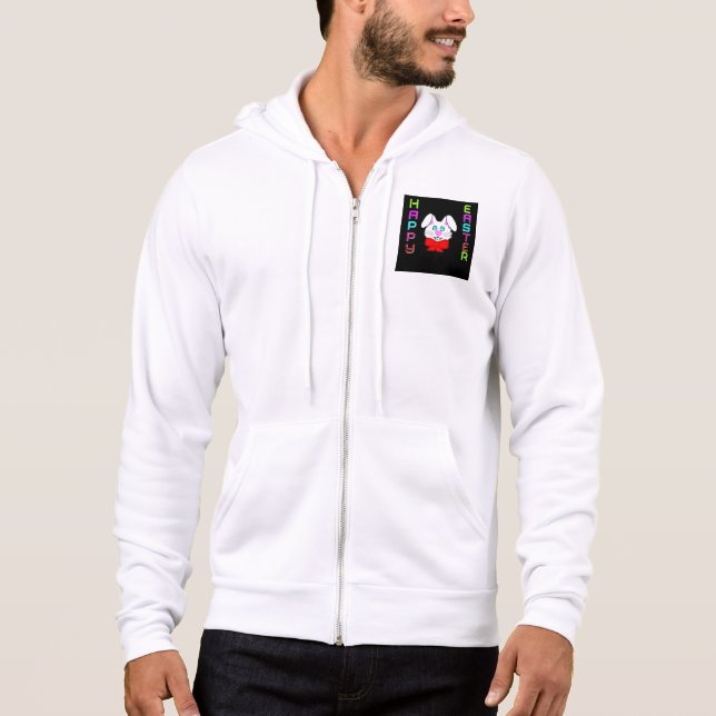 Påskhare Manar Bella+Canvas Fullt-Zip Hoodie T Shirt (Framsida)