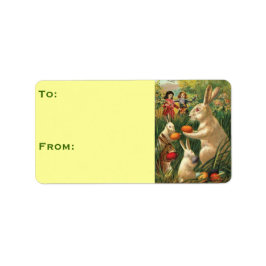 Påskhare med ägg adressetikett