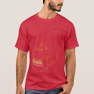 Påskhare med ägg i färg i solnedgång t shirt